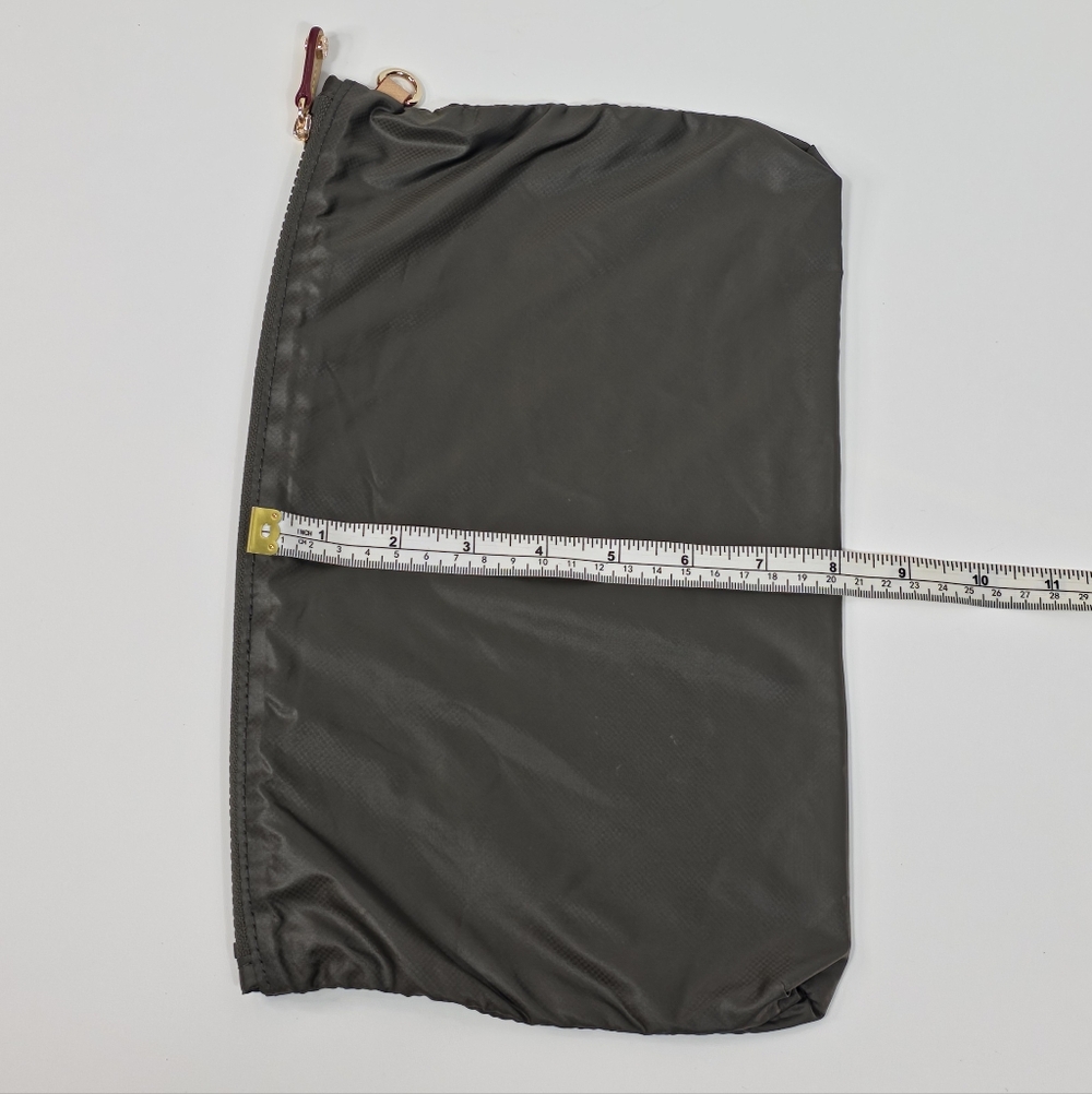 MZ Wallace Bag Insert Accessory Pouch 12"x8" Gray Olive Detachable Zip Case - Picture 8 of 8